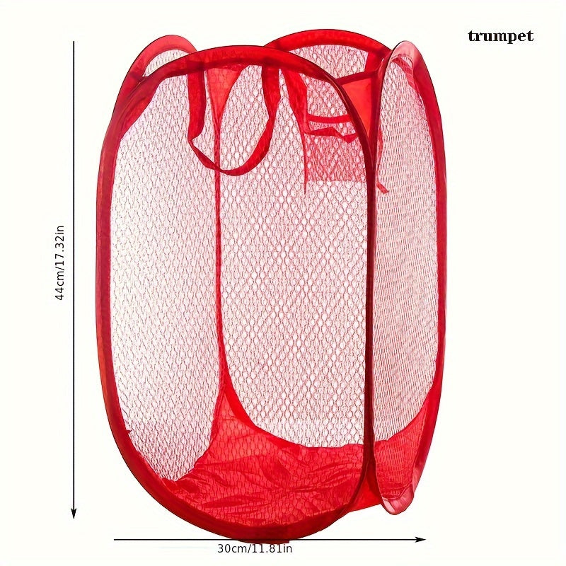 Collapsible Pop-up Mesh Laundry Basket for Portable Clothes Washing - Conveniently Stores Dirty Clothes, Socks, Underwear, Toys, and More