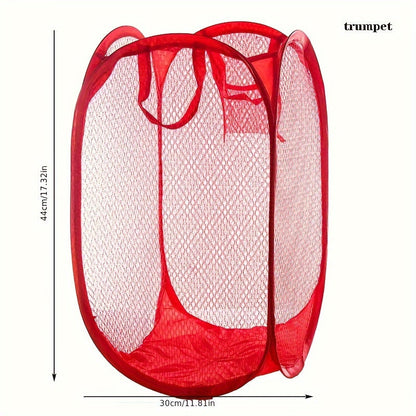 Collapsible Pop-up Mesh Laundry Basket for Portable Clothes Washing - Conveniently Stores Dirty Clothes, Socks, Underwear, Toys, and More