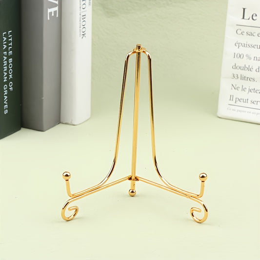 Stylish Gold Iron Display Stand for Various Decor Items | Easy to Assemble, Ideal for Home and Office Shelving