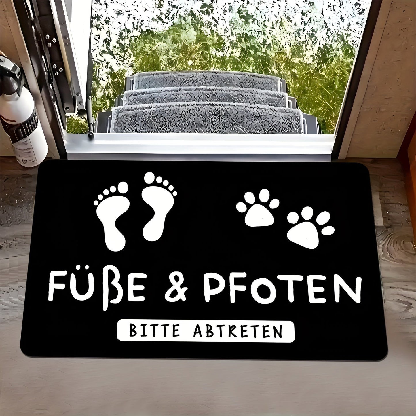 Versatile Indoor/Outdoor Welcome Mat Featuring Cute Paw Prints - Machine Washable, Fade-Resistant Rug for Living Room, Bedroom, Bathroom, Kitchen, Office - Comfortable Non-Slip Design