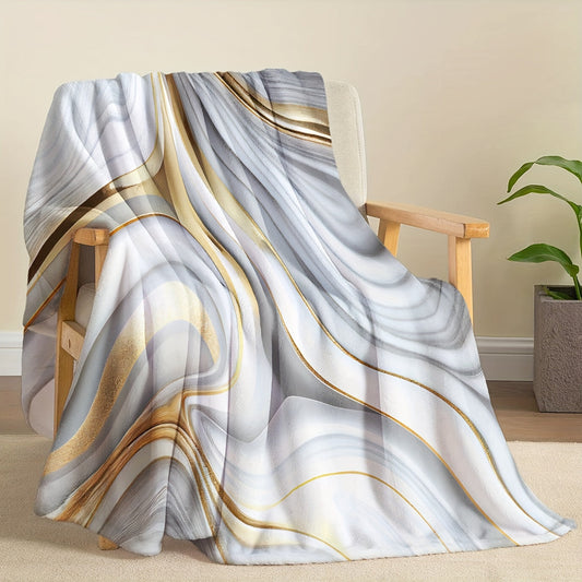 Soft and cozy marble print blanket for all seasons, perfect for travel, sofa, bed, office, or home decor. Great birthday or holiday gift for adults.