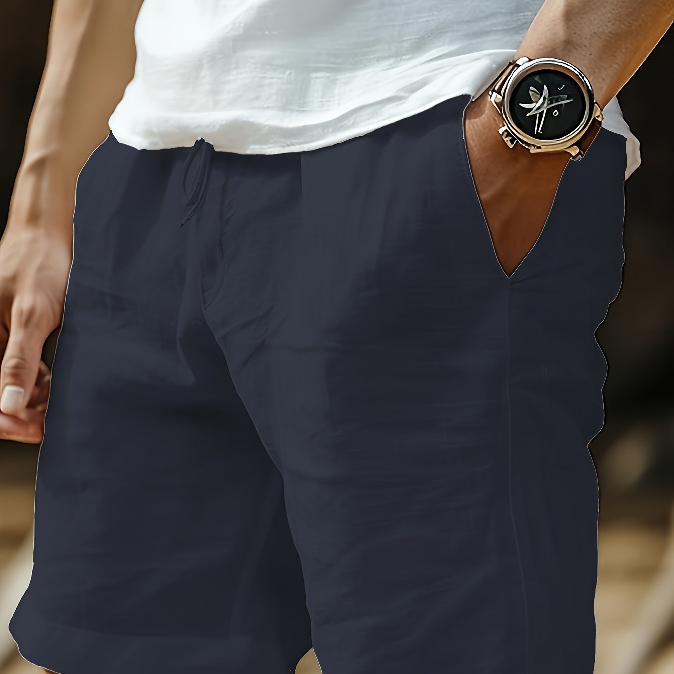 Men's streetwear casual pants with a washed, wrinkled look, ready to ship for cross-border e-commerce in plus size.