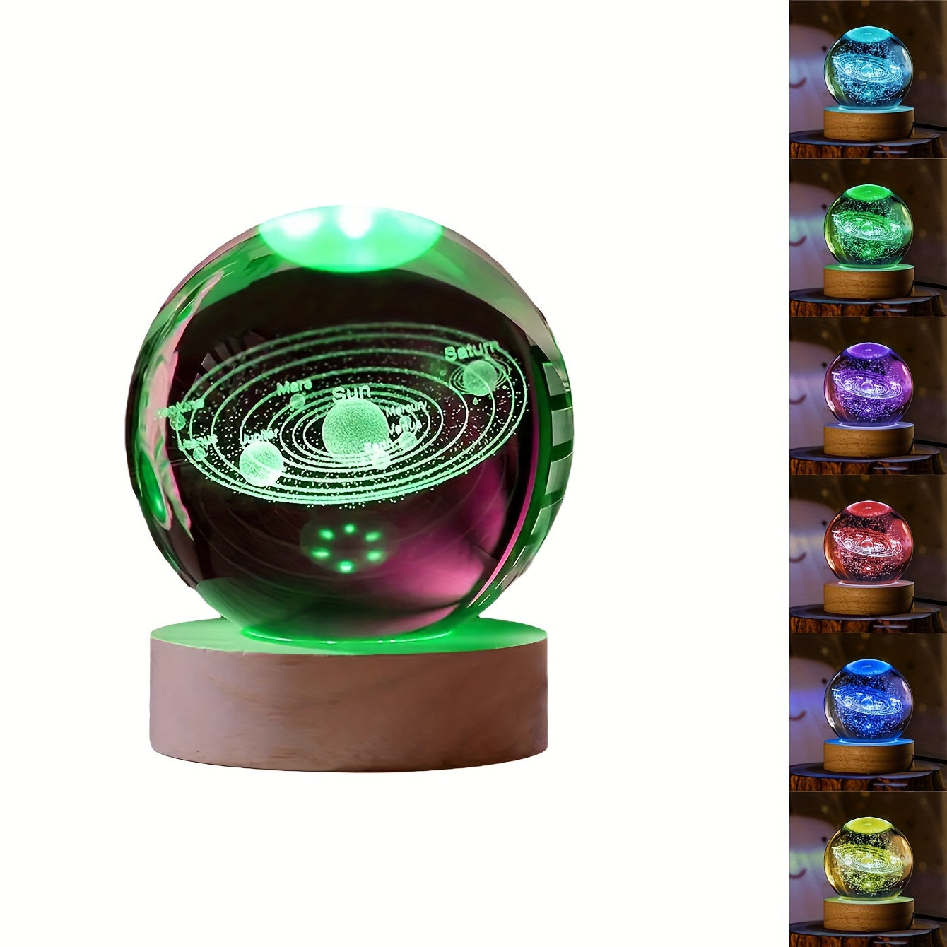 Galaxy-themed crystal ball night light with USB - great for travel and camping, perfect gift for holidays, anniversaries.