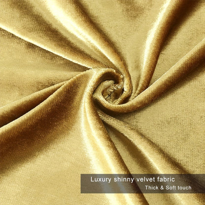 Two golden velvet throw pillow covers, 18x18, for couch or bed.