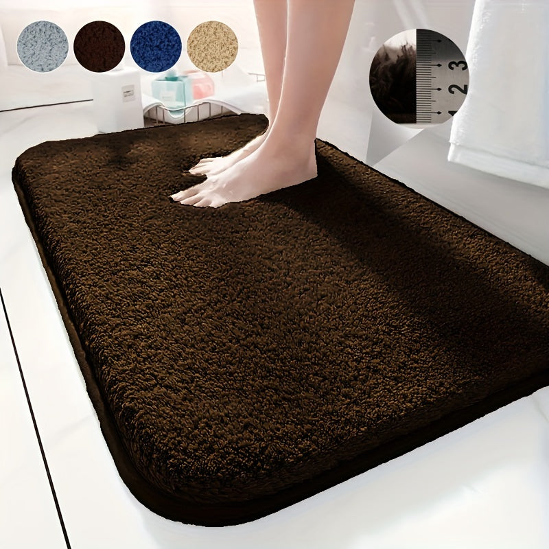 Luxurious Plush Bathroom Bath Mat: This soft and beautiful mat is designed for maximum comfort and absorption, with a non-slip thickened tri-layer material. It is washable and perfect for adding a touch of elegance to your bathroom décor. Also suitable