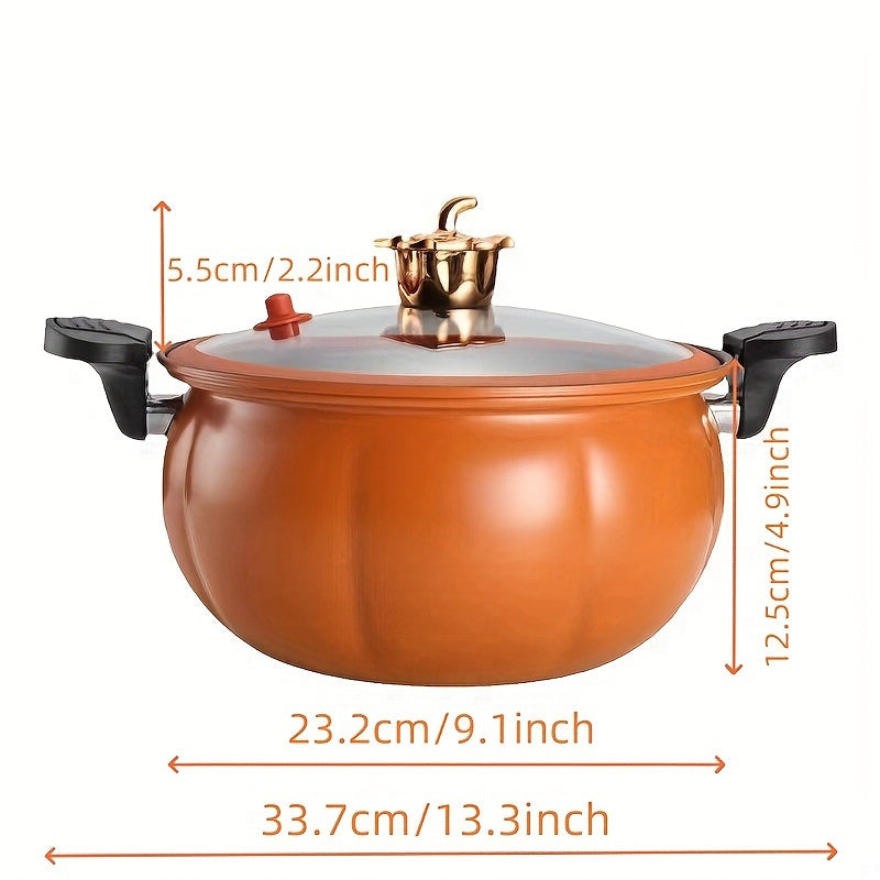 1-piece Pumpkin shaped multifunctional pot that can be used as a wok, soup pot, and frying pan.