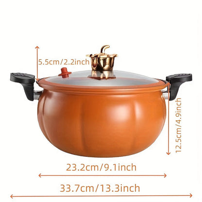 1-piece Pumpkin shaped multifunctional pot that can be used as a wok, soup pot, and frying pan.