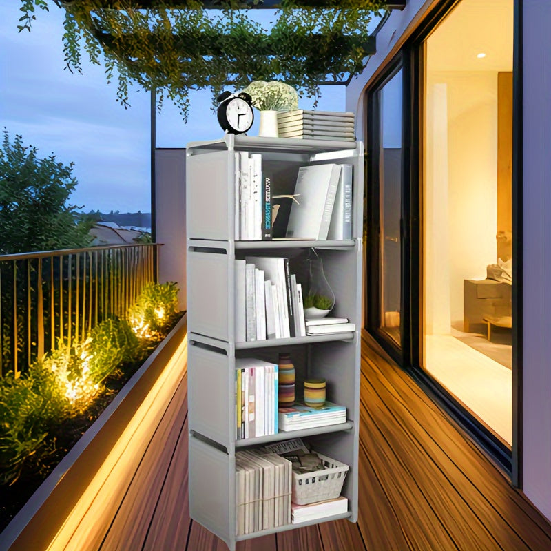 Metal Bookshelf - Easy Assembly, Space-Saving Design for Home Office, Dorm Room & Rental Housing