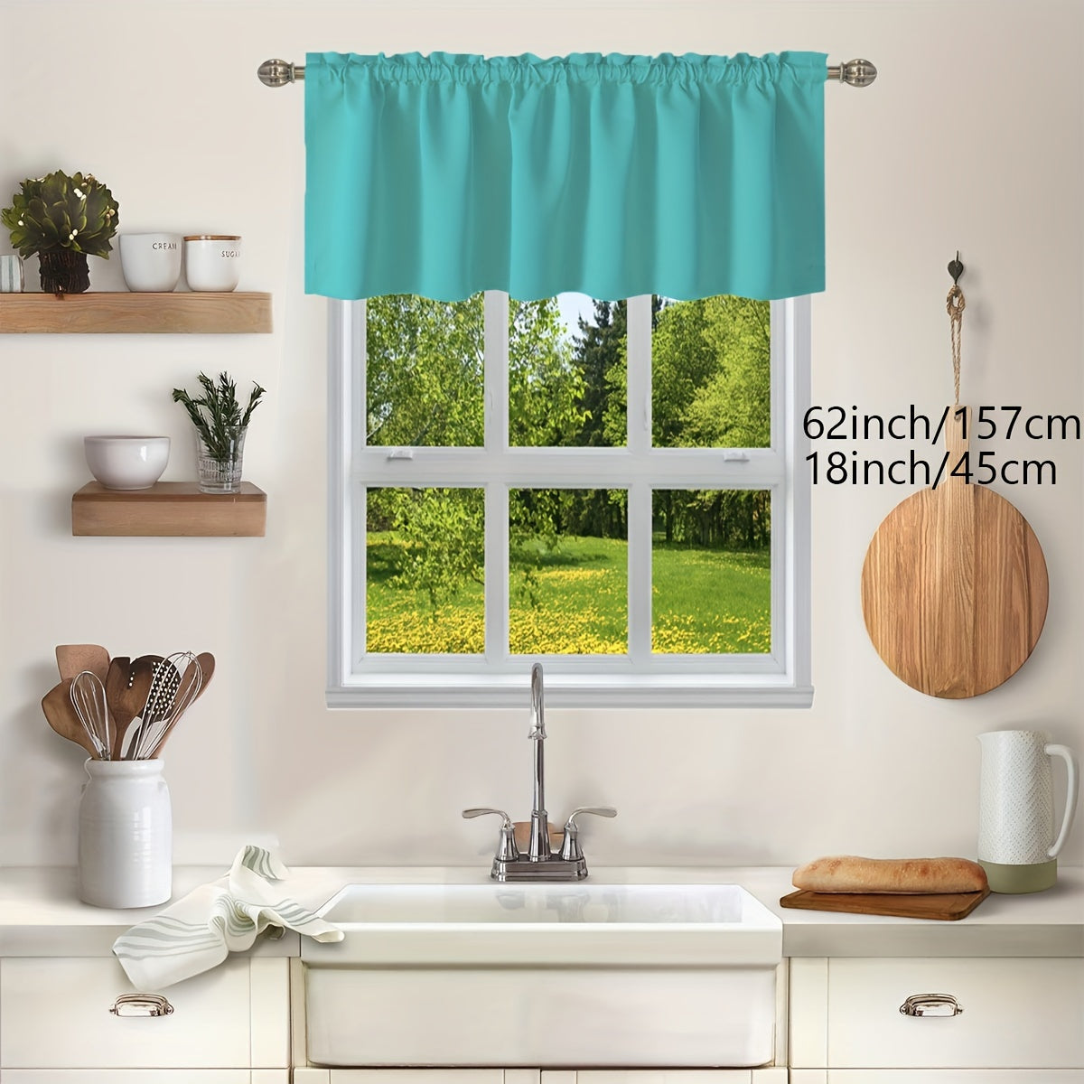 1PC Curtain for Kitchen, Living Room, Bedroom, and Home Decor, Light-Blocking and Heat-Insulating