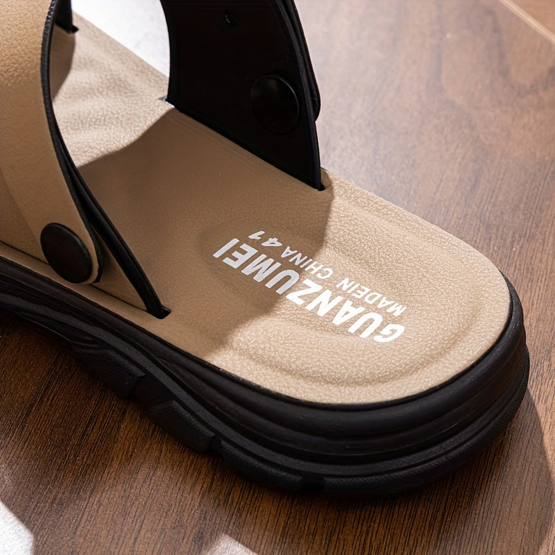 Casual men's sandals for summer outdoor wear with alphabet design and dual-purpose function.