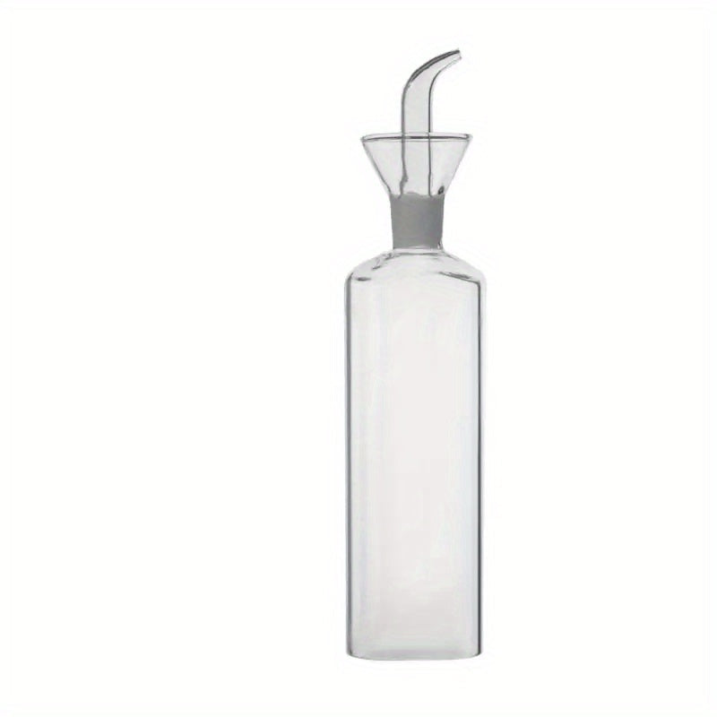 Transparent oil dispenser available in 5oz, 6.7oz, and 15.2oz sizes. This leakproof glass bottle is perfect for storing olive oil, vinegar, and other liquid seasonings. Suitable for cooking, baking, salad, and grilling. A must-have in your kitchen