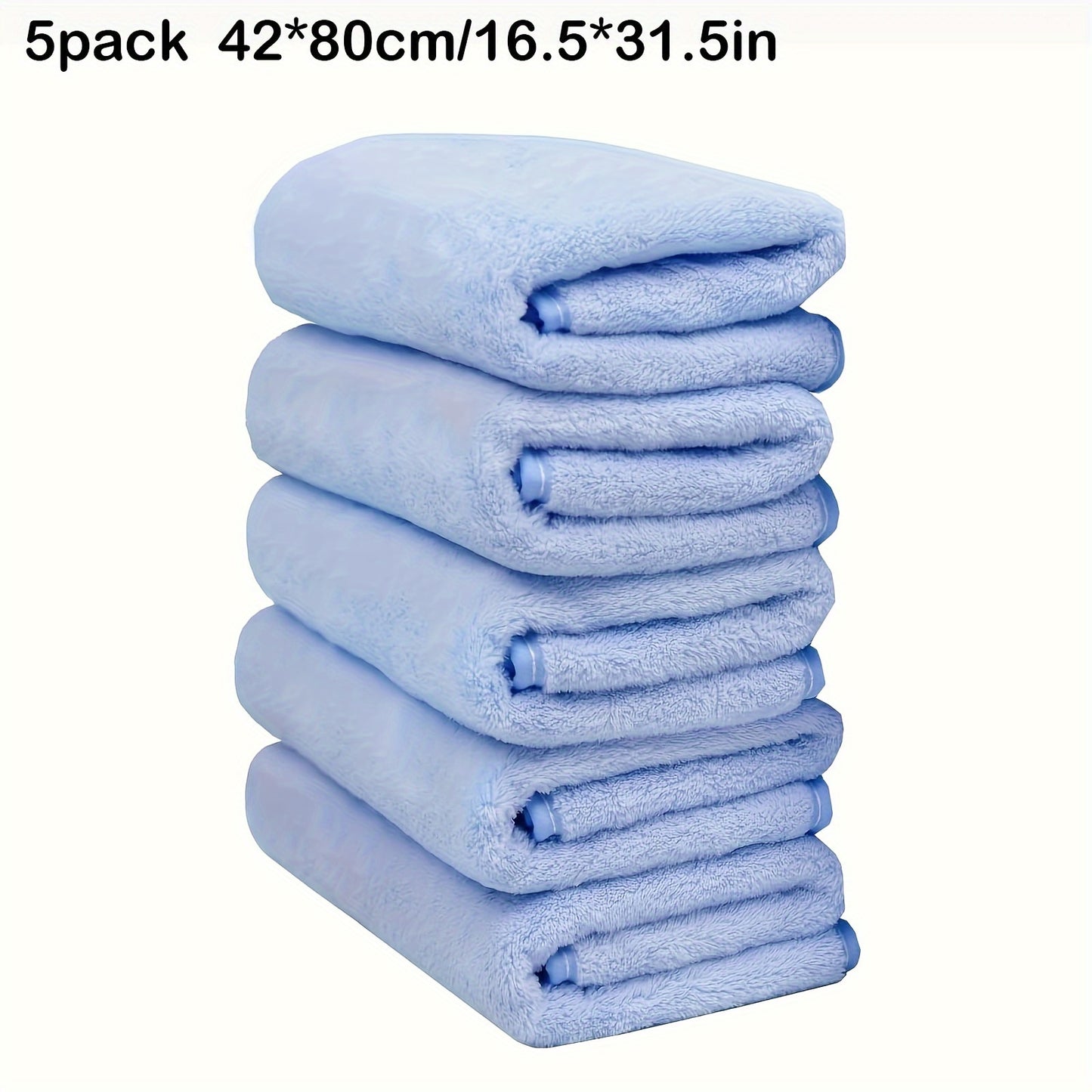 Large 42*80cm Coral Fleece Face Towel 5/10-Pack, 350g/m² Square Density