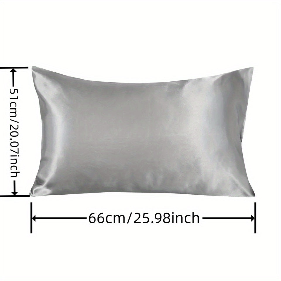 2 ta Luxurious Satin Pillowcase to'plami turli ranglarda - Yumshoq va havo o'tkazuvchi, oddiy parvarish uchun konvert yopilishi va zipper bilan - Yil davomida foydalanish uchun ideal (Yostiq qo'shimchalari kiritilmagan), Satin Pillowcase to'plami