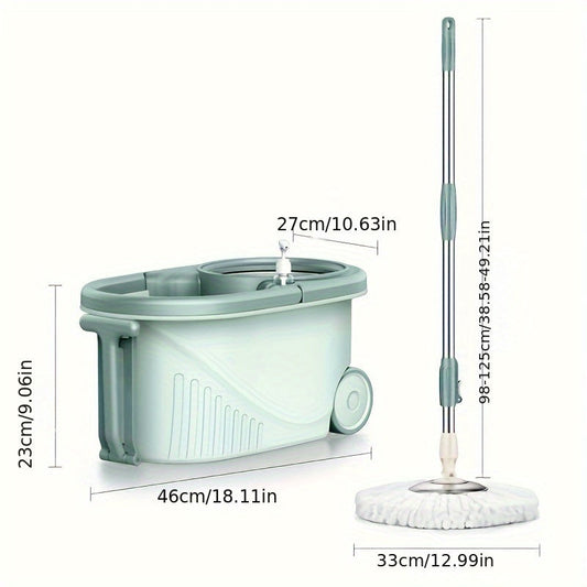 Get the convenient 1Set Hands-Free Wash Rotating Mop and Bucket Set with 3 replacement mop head refills. This mop is perfect for wet and dry use, dust removal, and cleaning hardwood, laminate, tile, and wooden floors. It's a must-have cleaning tool and