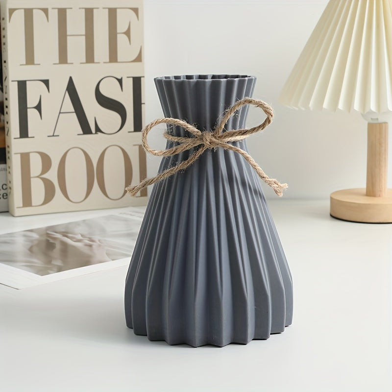 Unbreakable water ripple design plastic vases for modern home decor and DIY floral arrangements.