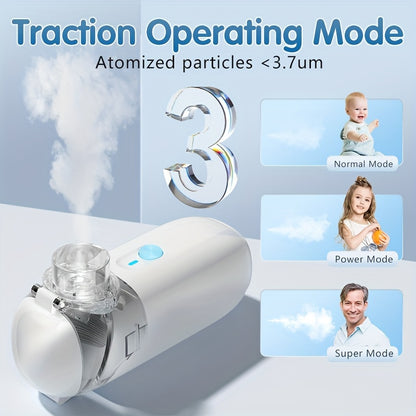 USB rechargeable handheld humidifier and facial steamer -- portable, fragrance-free moisturizing mist sprayer for home and office use, perfect beauty gift.