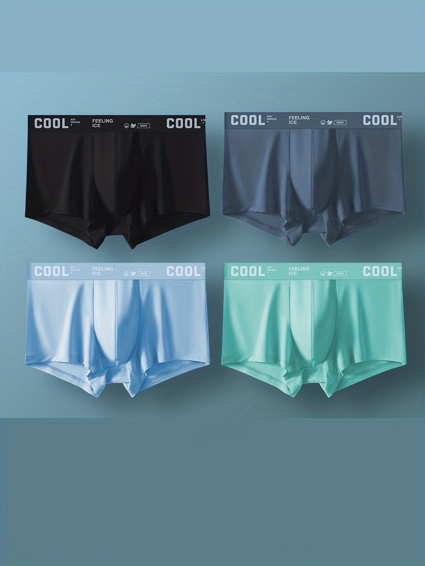 4 men's underwear set, ultra-thin boxer shorts, high-quality, breathable, available in various styles.