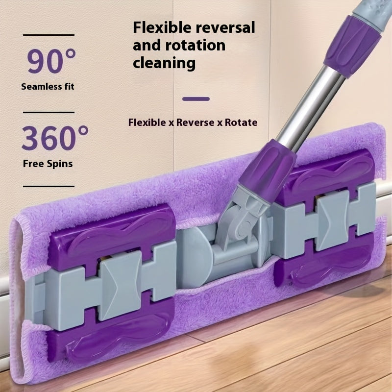 Multipurpose Wet & Dry Floor Mop featuring Washable Microfiber Pad - Stainless Steel/Plastic Handle, Perfect for Household Cleaning.