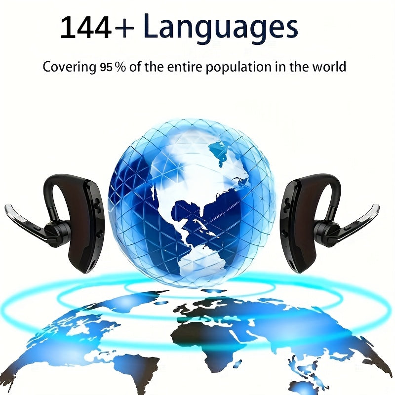 AI Translation Headphones with real-time bilingual translation for travel, business, and study. Features include 144+ languages, USB-C charging, wireless connectivity, and a 55mAh lithium