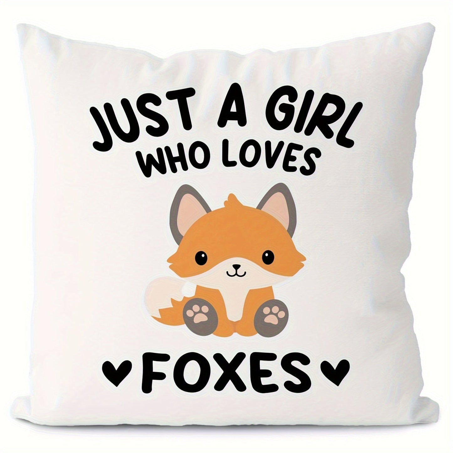 Unique and Delightful Fox Lover Pillow Cover 18x18 - Ideal Present for Women & Girls, Stylish Polyester Home Decor (Pillow sold separately)