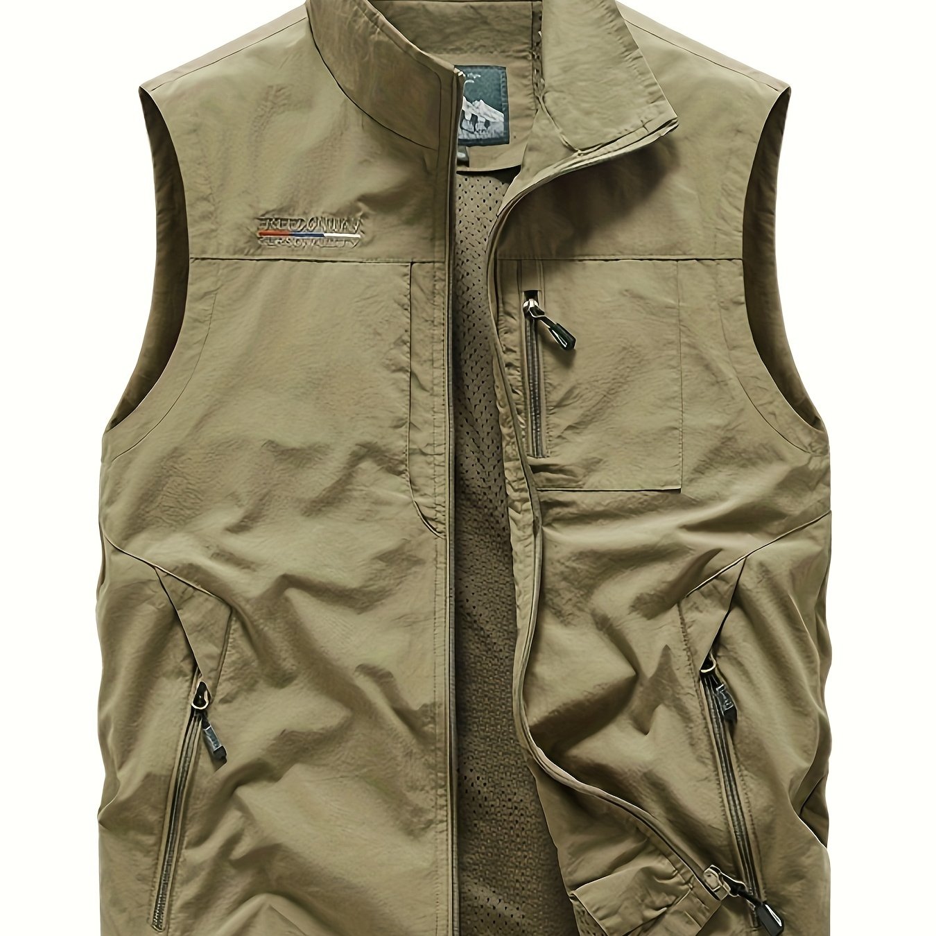 Men's Zipper Pockets Cargo Vest for outdoor activities in Spring and Summer.