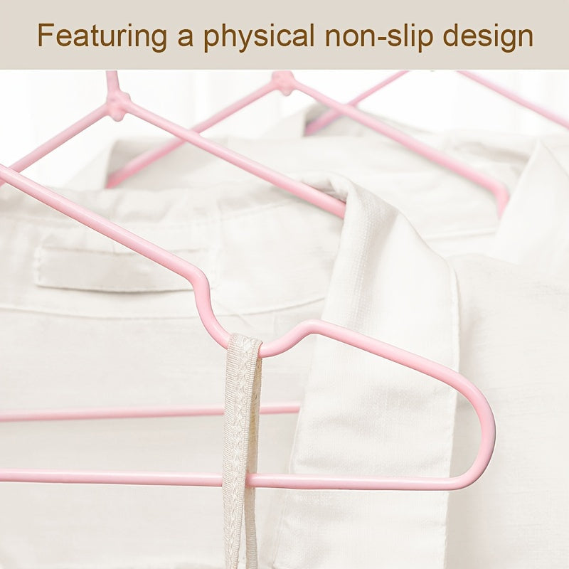 Set of 10 Plastic Coated Thick Hangers: Strong, Waterproof, and Anti-Slip for Organizing Adult Wardrobe