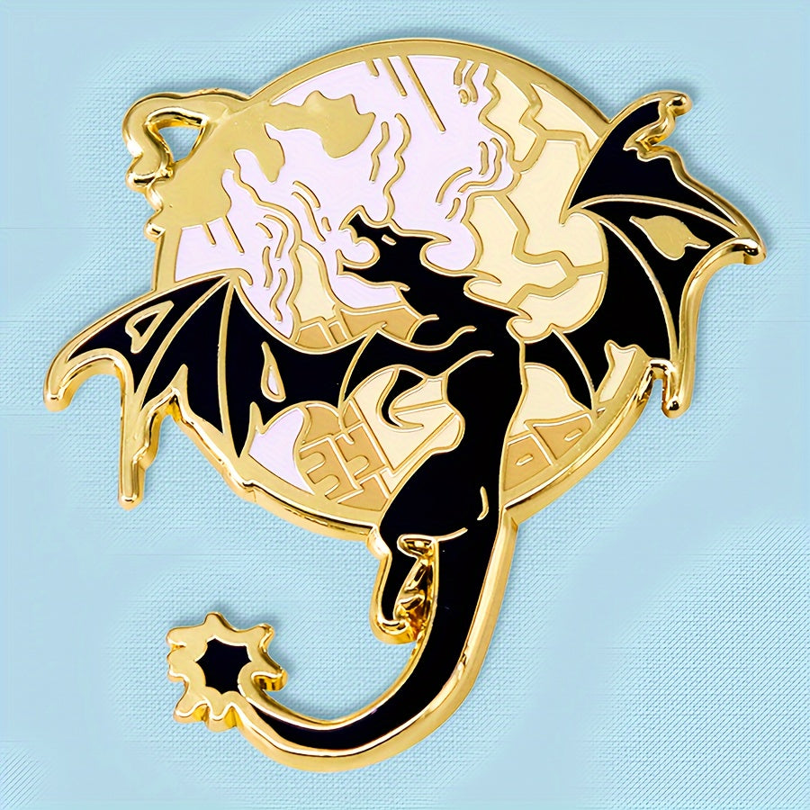 Enamel pin features a Fourth Wing Dragon design, perfect for adding a touch of cuteness to any outfit. This unique alloy collar pin is a stylish and versatile gift for jackets, bags, and hats. Perfect for women who love to accessorize with fun and quirky