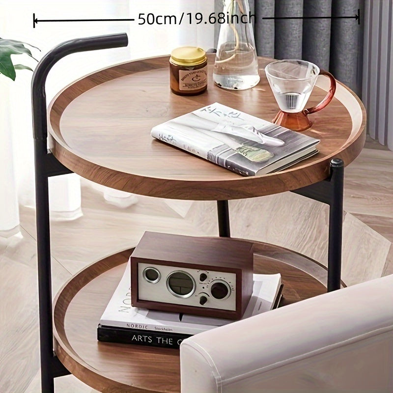 Stylish Nordic mobile coffee table suitable for multiple spaces like living rooms, bedrooms, or small apartments. Made of durable cast iron.