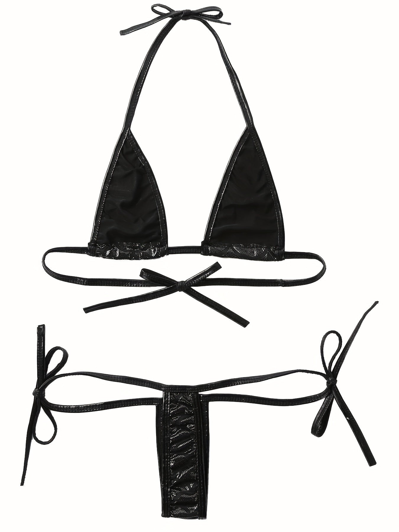 Sexy lingerie set with three-point bra and thong for women