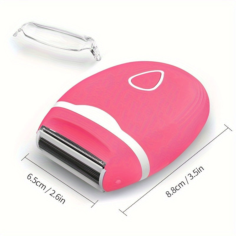 Women's electric shaver for bikini legs, underarms, and public hairs, portable for wet and dry use without batteries.