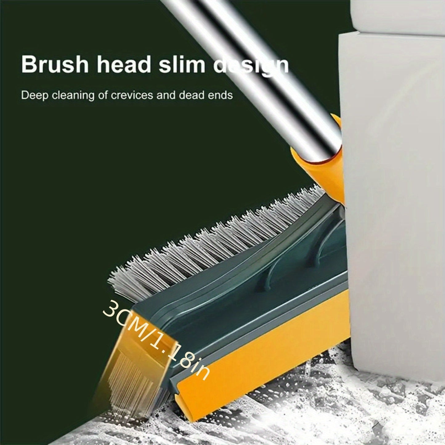 Extendable Rotary Scrub Brush for Tile & Grout - Ideal for Deep Cleaning, Features Long Handle and Plastic Bristles. Suitable for Use in Various Settings such as Living Room, Bedroom, Outdoors, and Car Cleaning.