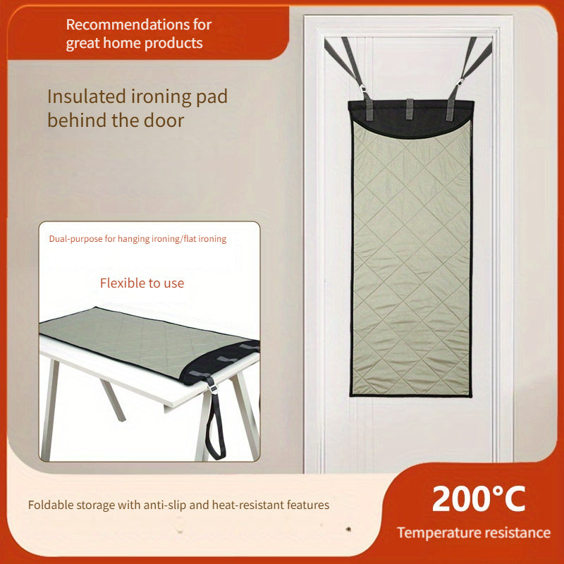 Portable ironing pad with heat insulation cloth, perfect for hanging behind the door. This thickened and foldable household ironing board is a great gift for mothers or friends who enjoy household gadgets.