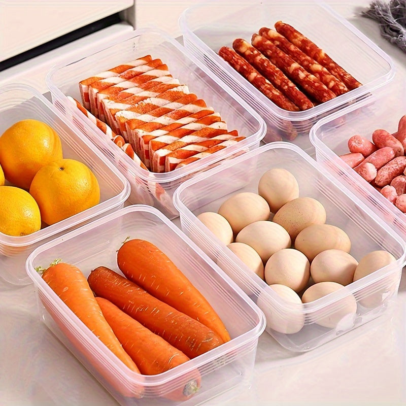 Five 41.2oz Food Storage Containers, Made of BPA-Free Plastic, Leakproof and Microwave Safe. Comes with Lids to Keep Vegetables Fresh. Perfect for Organizing Freezer and Refrigerator.