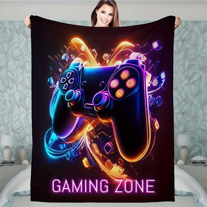 The Ultra-Soft Game Controller Print Throw Blanket is the perfect gift for gamers, suitable for all seasons. It provides cozy and comfortable warmth for relaxing on the couch, bed, or during office naps.