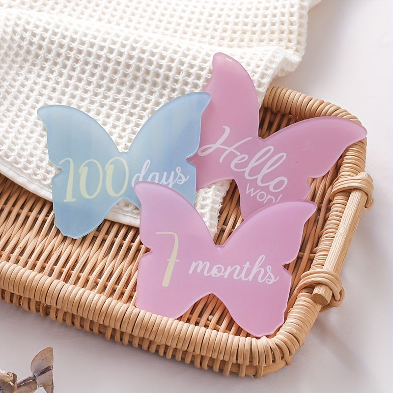 Charming Milestone Cards Set in Acrylic - Perfect for Capturing Monthly Growth and Announcement Photos, Creating a Pregnancy Keepsake Collection, Includes Growth Disc