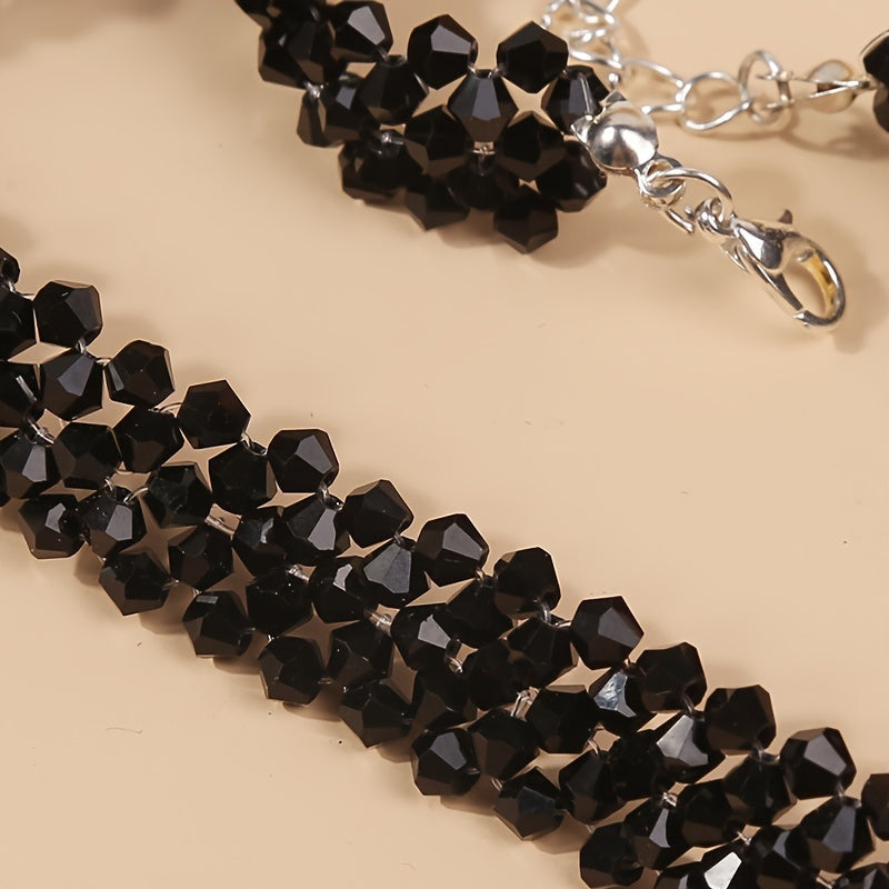 [Crowd Favorite] Stylish Handcrafted Crystal Beaded Necklace with Trendy Vintage Collar