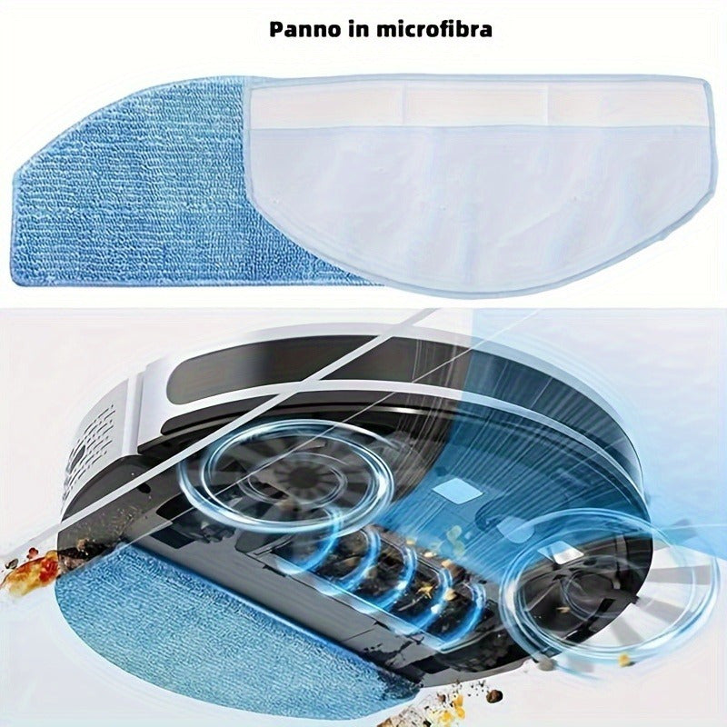 Get a pack of 6 microfiber mop cloths designed for use with Tikom G8000/G8000 Pro Robot Vacuum Cleaner. These cloths are also compatible with Honure G20 and Laresar Evol 3 models, providing high absorption for efficient floor cleaning.