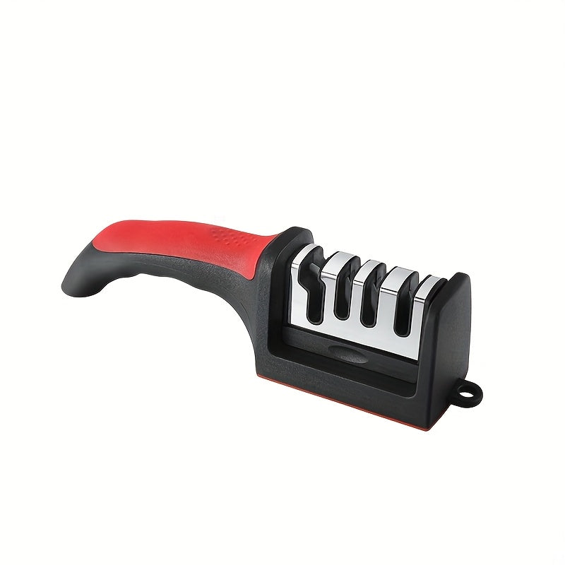 Professional 4-stage kitchen knife sharpener with tungsten and diamond ceramic stones for chefs.