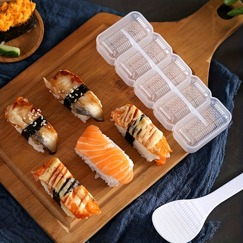 Kitchen accessories like the 1pc Nigiri Sushi Mold Rice Ball Maker can help you create perfect sushi rolls every time. This non-stick tool is a must-have for any sushi lover's kitchen gadget collection.