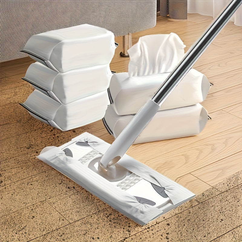 Multi-functional Wet & Dry Mop Set with Disposable Pads - Adjustable Stainless Steel Handle for Effortless Cleaning of Various Surfaces - Ideal for Bedroom, Bathroom, Living Room