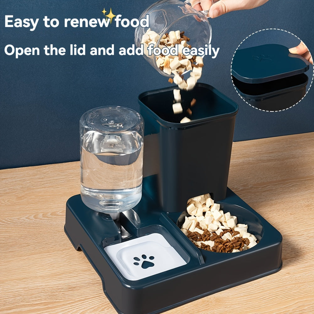 Cat & Dog Feeder/Water Dispenser - Battery-Free Pet Food Bowl for Cats, Non-Electric