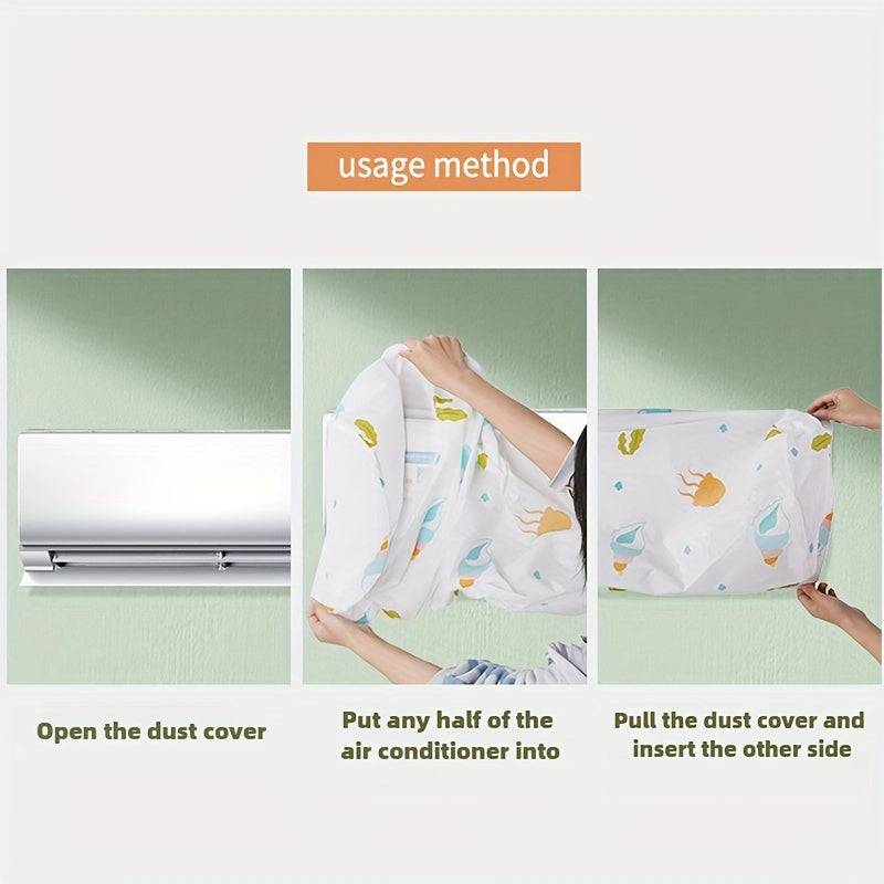 Universal fit air conditioner dust cover offers full protection with washable high-elasticity material. No electricity required for easy installation at home. Perfect for keeping your fan clean and running efficiently.