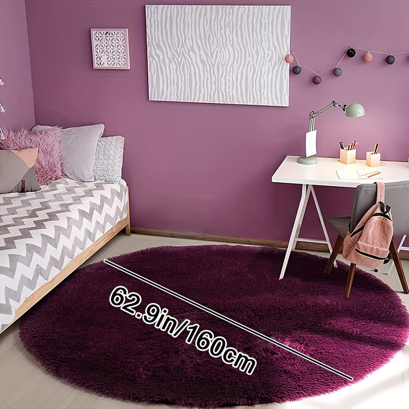 Round Large Ultra Soft Plush Rug - Non-slip and Waterproof Shaggy Throw Rug for Living Room, Bedroom, Nursery, Game Room, and Dormitory. Perfect Teenage Room Decoration - Room Decor (10.16cmX10.16cm)