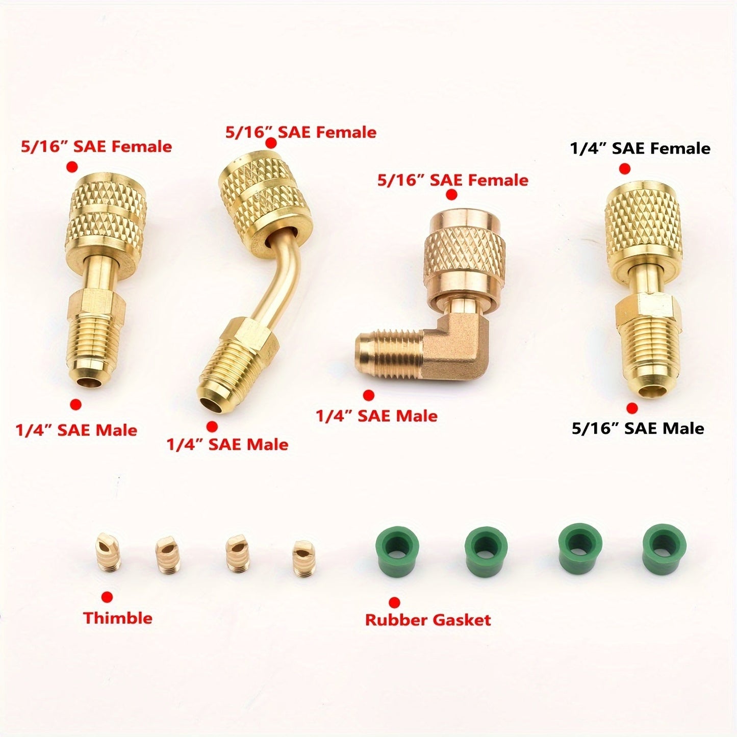 The HVAC Adapter Kit for R410A - Converts 5/16" SAE Female to 1/4" SAE Male Flare for Air Conditioners. Includes Connectors, Accessories, and Expansion for Air Conditioning Systems.