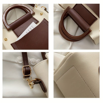 1 Stylish and spacious Korean-style bucket bag for women, with single compartment and crossbody design.