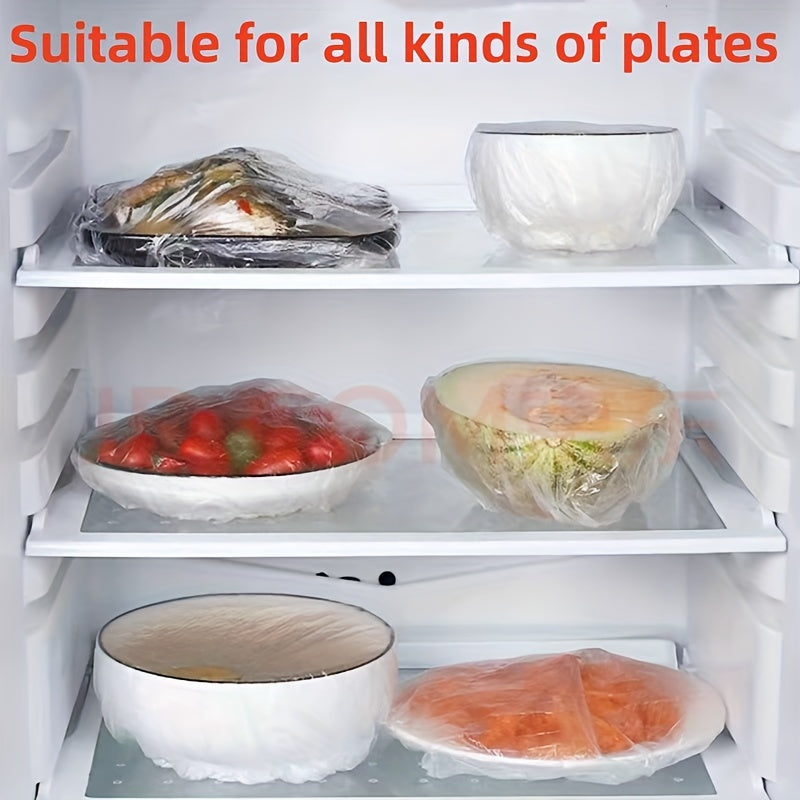 Set of 50 Food Covers, Stretchy Elastic Bowl Protectors, Reusable Food Lids for Leftovers, Fruits, and Veggies, Suitable for Bowls and Plates, Great for Kitchen Organization and Storage, Essential Kitchen Accessories