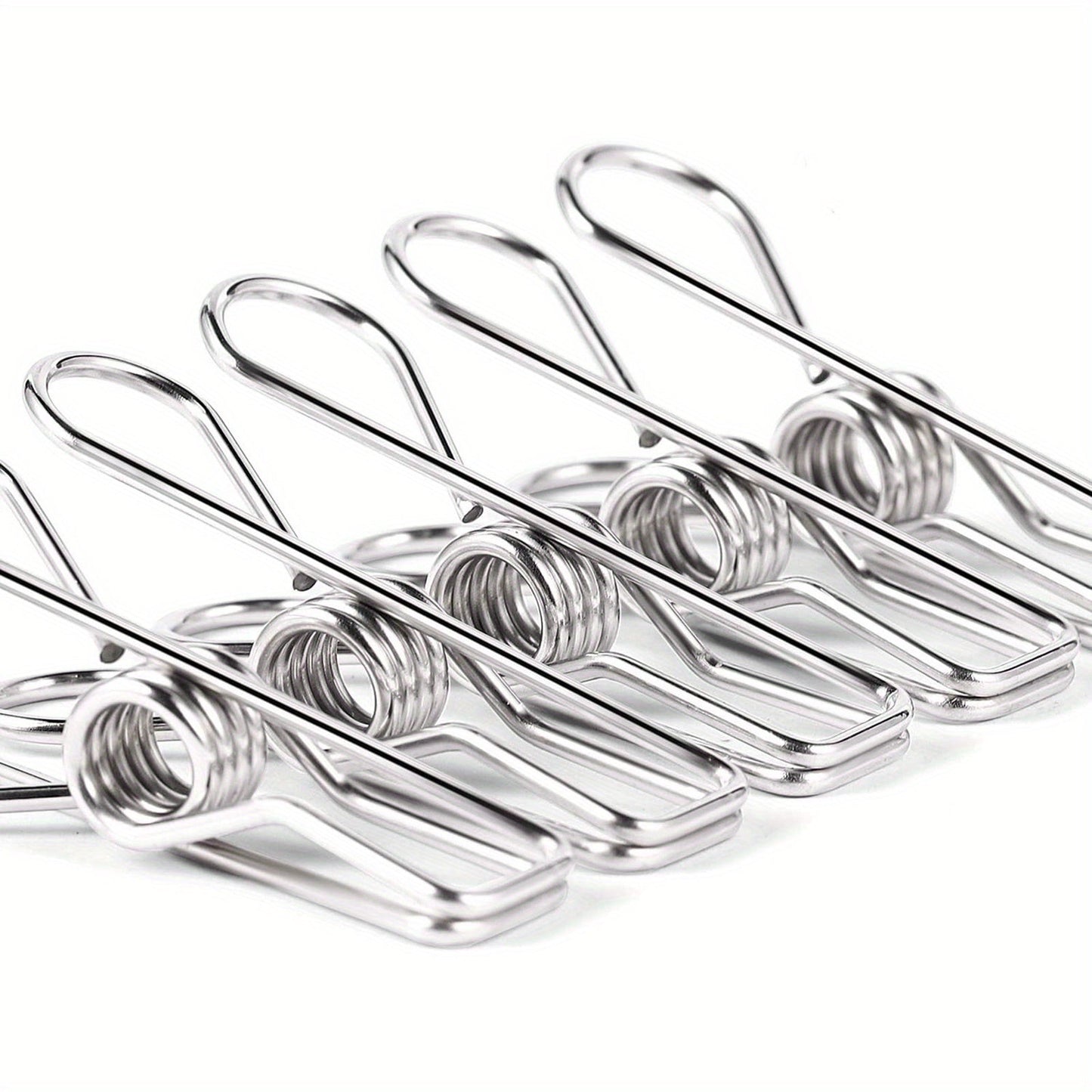 20 pieces of high-quality heavy-duty clothes pins made of stainless steel for hanging clothes, perfect for laundry use. These metal clothes clips are durable and strong, making them ideal clothes pegs.