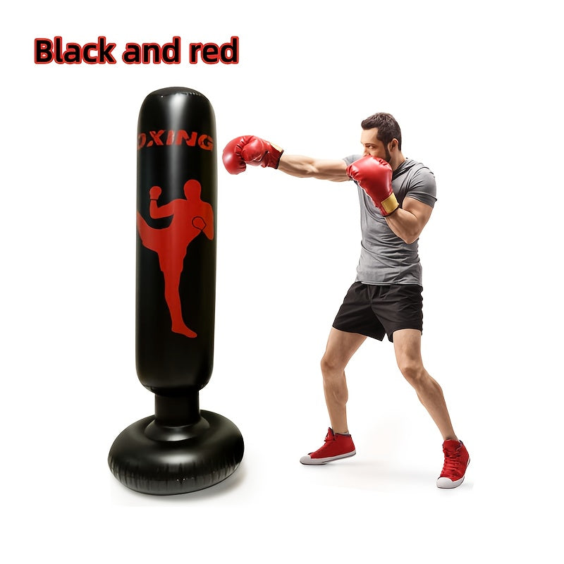 Compact and lightweight vertical punching bag for home gym and training parties, with quick rebound and relaxation benefits. Foldable PVC boxing column in mixed color, perfect for fitness