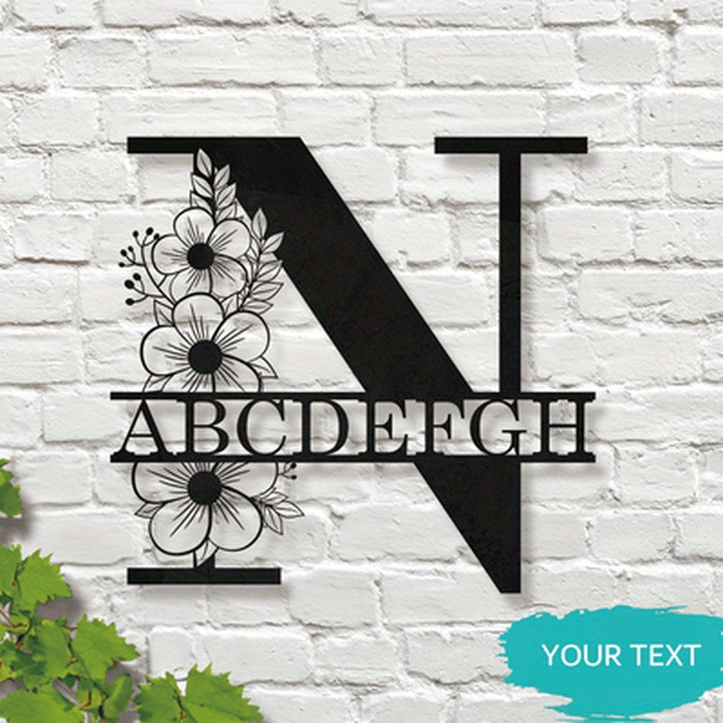 This Elegant Personalized Name Sign with Floral Design is a Customizable Iron Monogram Wall Art that is perfect for Home Decor, Wedding Favors, and Special Celebrations. Suitable for Ages 14 and up.