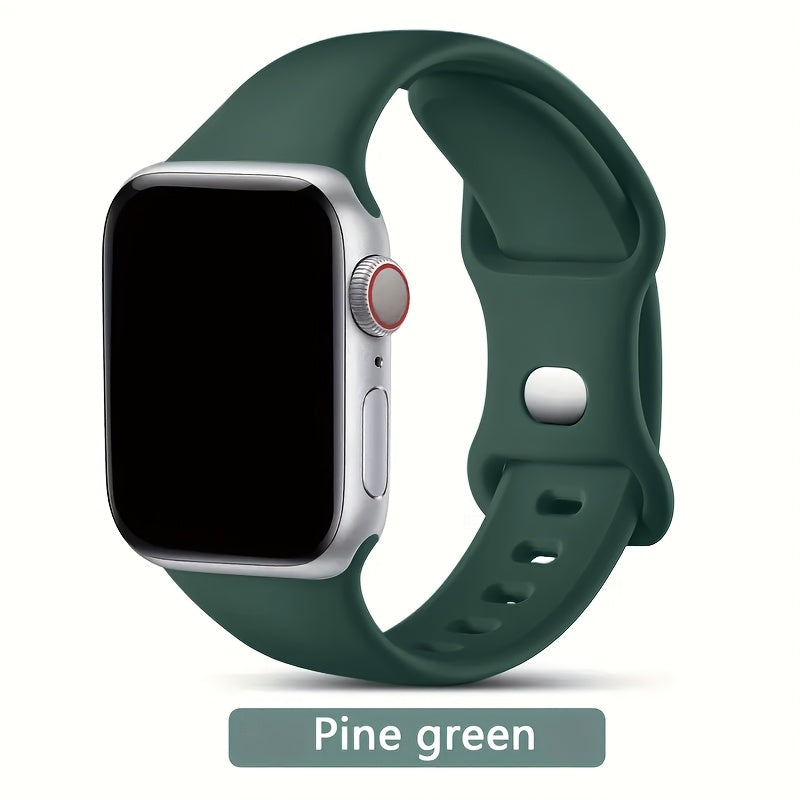 CHINBER Soft Silicone Sport Band for iWatch - Fits 38mm to 49mm, Compatible with Series SE/Ultra/9/8/7/6/5/4/3/2/1